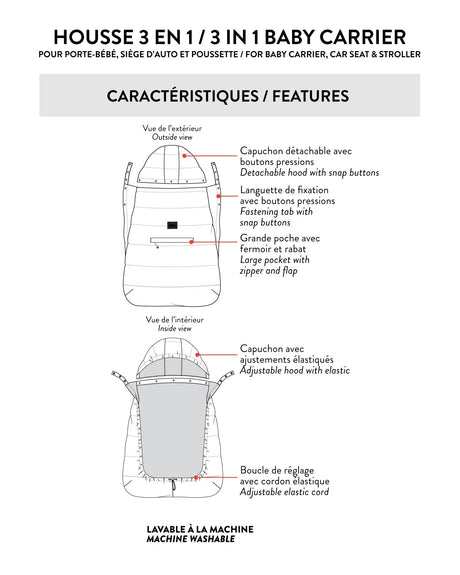 Deux par Deux Multi-Function Baby Carrier For Car Seats And Strollers Off White