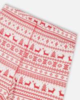Adult Women Organic Cotton Two-Piece Pajamas Red And White Fairisle | Deux par Deux | Jenni Kidz