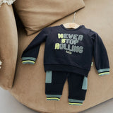 Baby Boys Sweatshirt And Sweatpants Set Graphite Blue Green | Dirkje | Dirkje | Jenni Kidz
