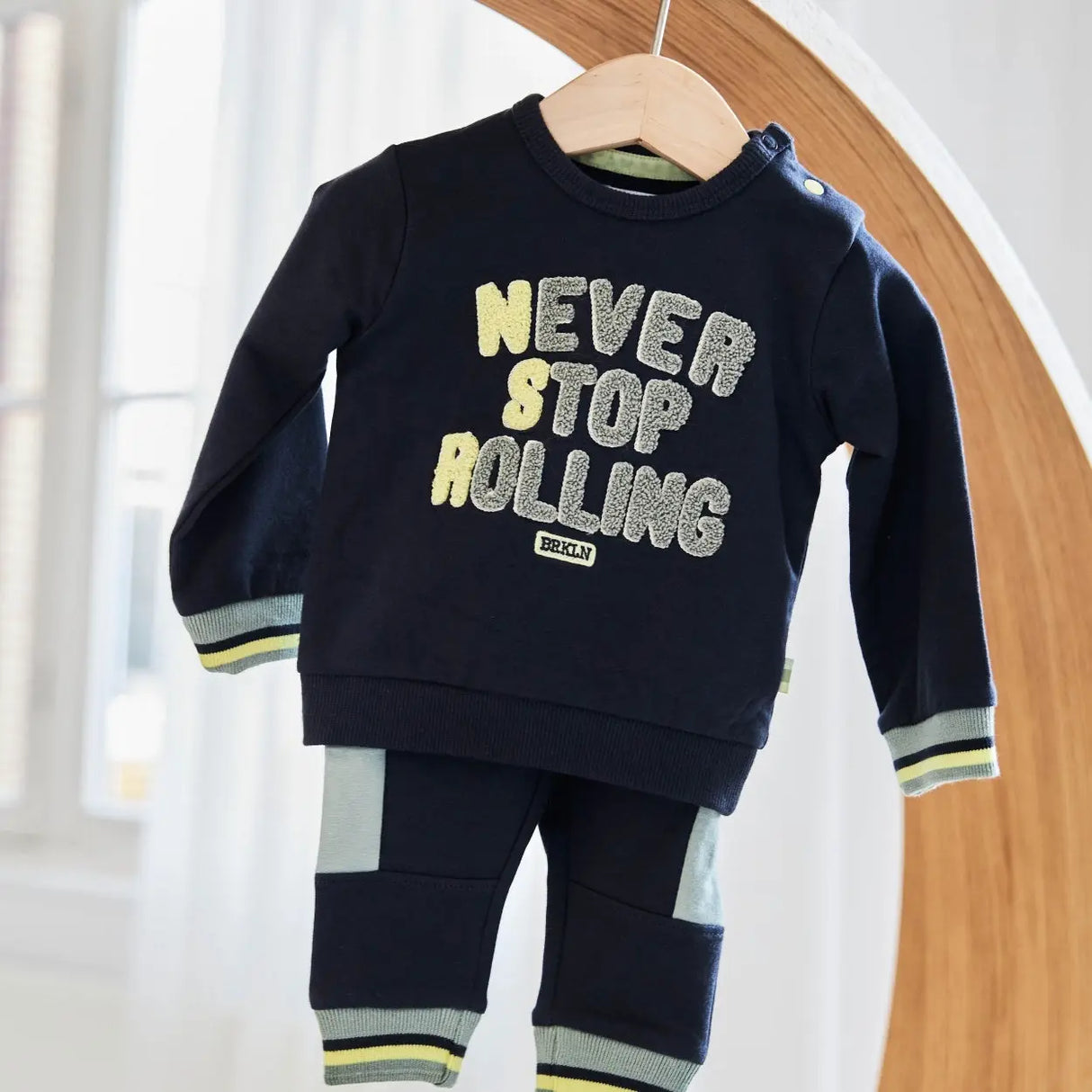 Baby Boys Sweatshirt And Sweatpants Set Graphite Blue Green | Dirkje | Dirkje | Jenni Kidz