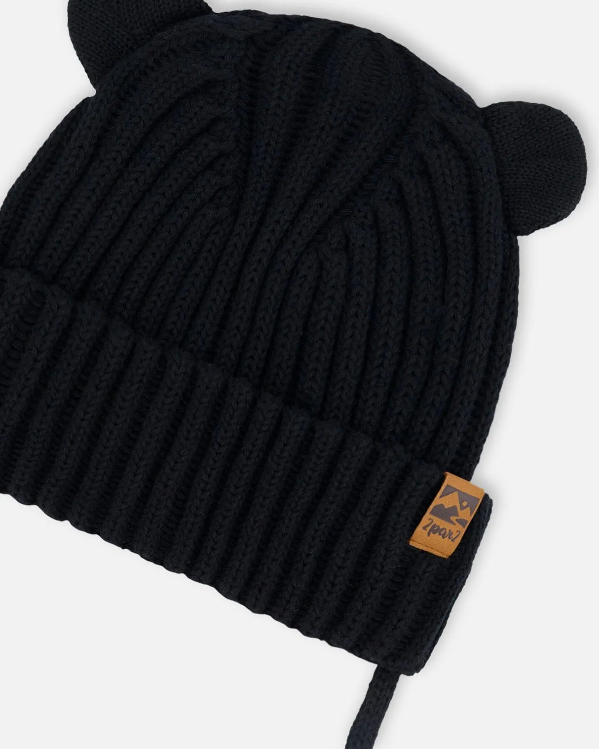 Baby Knit Hat With Strings Black | Deux par Deux | Jenni Kidz