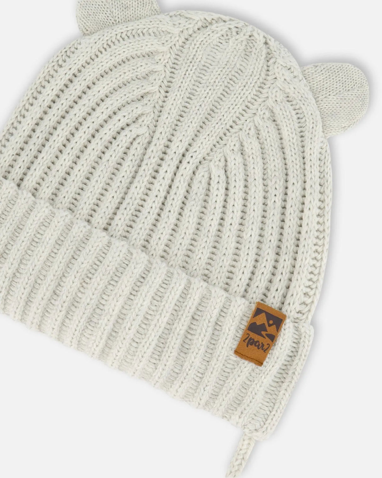 Baby Knit Hat With Strings Off-White | Deux par Deux | Jenni Kidz