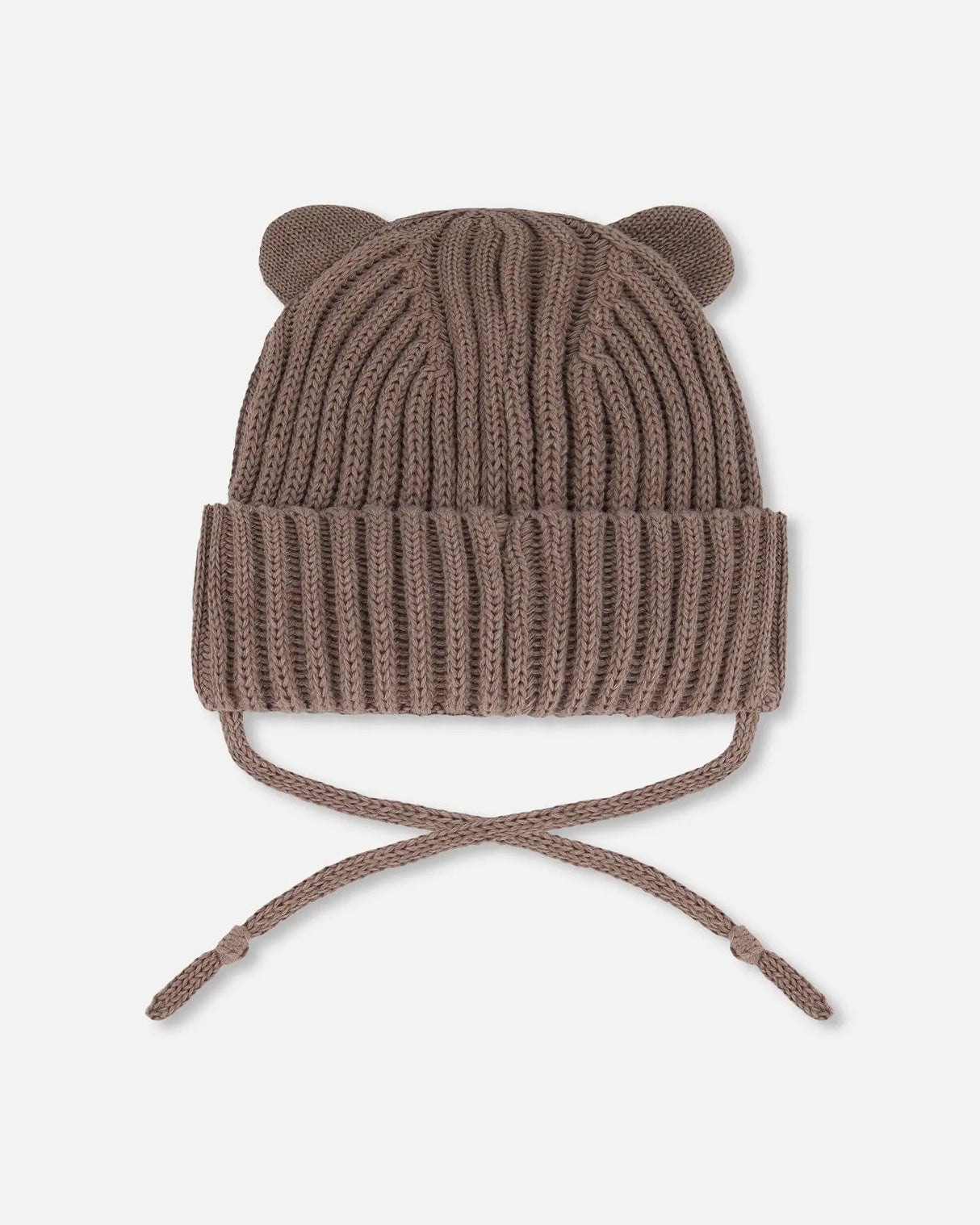 Baby Knit Hat With Strings Taupe | Deux par Deux | Jenni Kidz