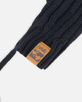 Baby Knit Mittens With String Black | Deux par Deux | Jenni Kidz