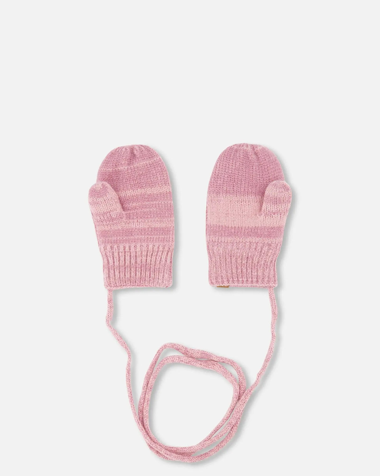 Baby Knitted Mittens With String Ancient Rose | Deux par Deux | Jenni Kidz