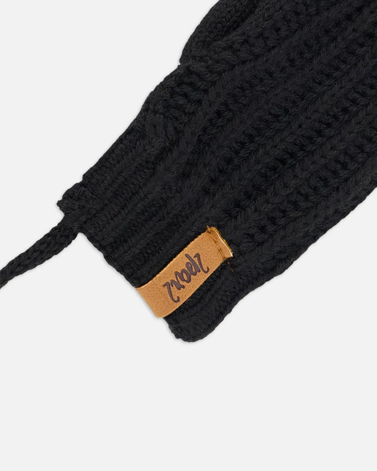 Baby Knitted Mittens With String Black | Deux par Deux | Jenni Kidz