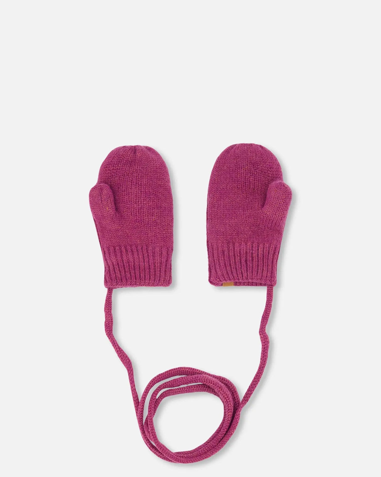 Baby Knitted Mittens With String Burgundy | Deux par Deux | Jenni Kidz