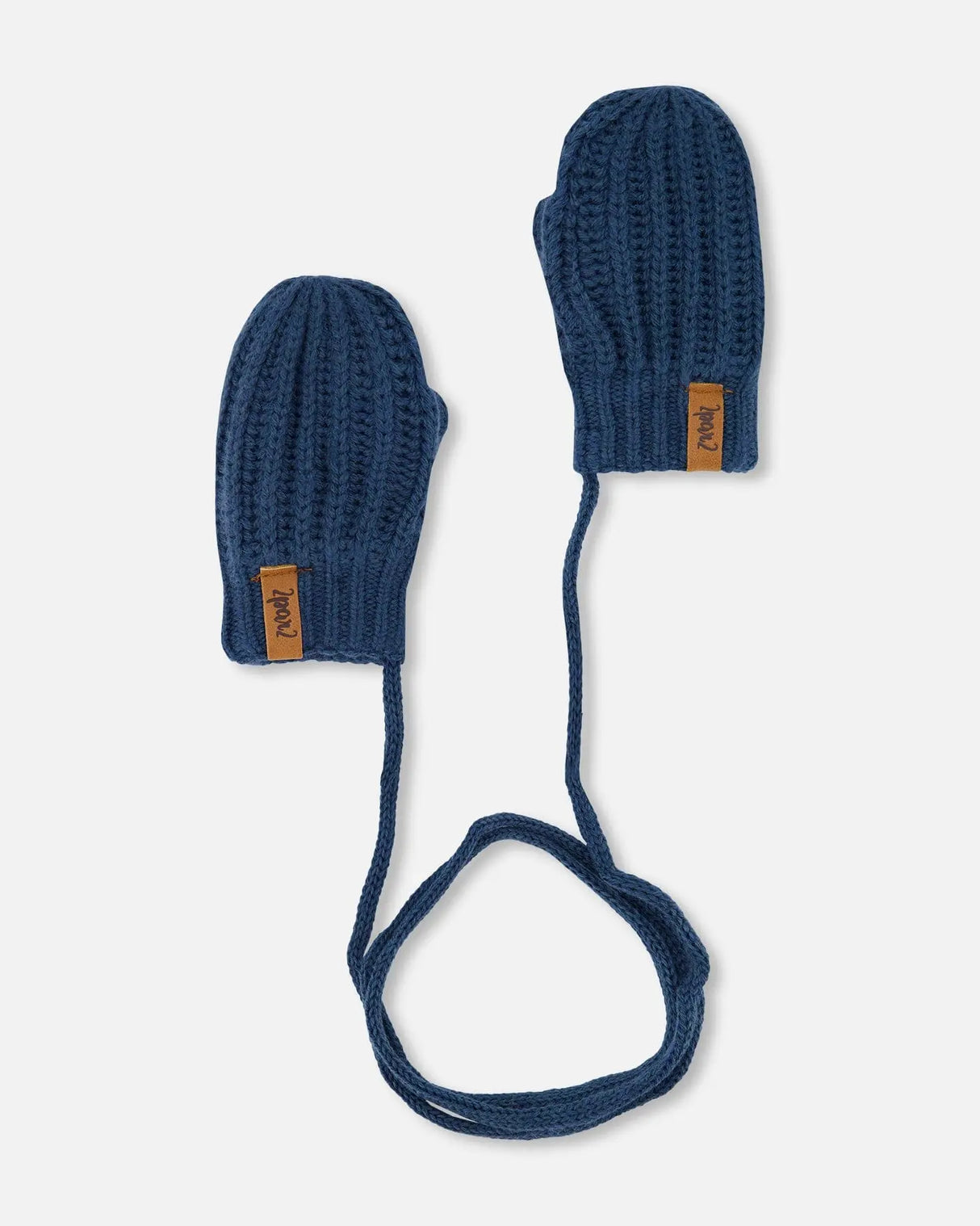 Baby Knitted Mittens With String Navy | Deux par Deux | Jenni Kidz