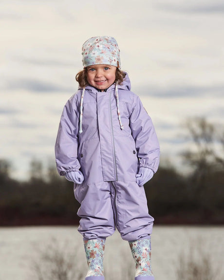 Baby Mid-Season One-Piece Outerwear Lilac With Printed Hat | Deux par Deux | Jenni Kidz