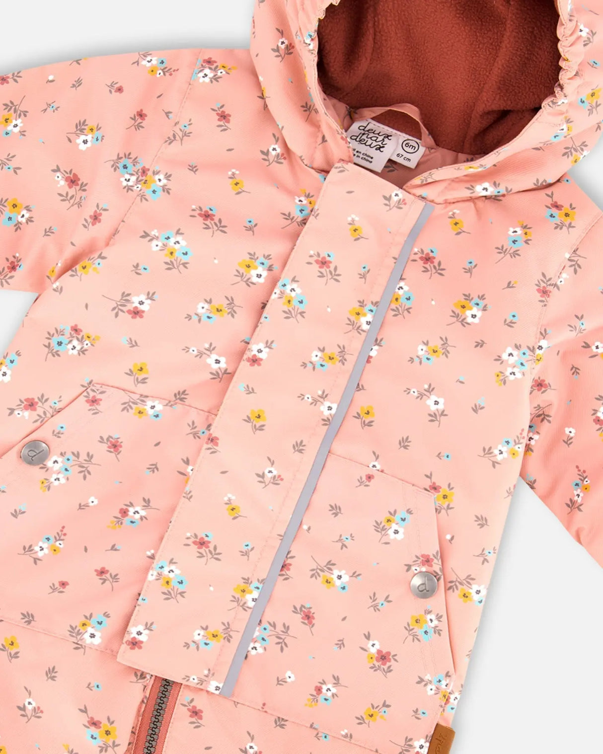 Baby Mid-Season One Piece With Hat Pink Little Flowers Print | Deux par Deux | Jenni Kidz