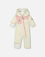 Baby One-Piece Sherpa Mid-Season Outerwear Off-White And Pale Pink | Deux par Deux | Jenni Kidz