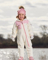 Baby One-Piece Sherpa Mid-Season Outerwear Off-White And Pale Pink | Deux par Deux | Jenni Kidz