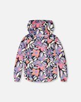 Back view of Deux par Deux purple gray kids’ snowsuit jacket