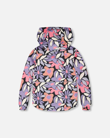 Back view of Deux par Deux purple gray kids’ snowsuit jacket