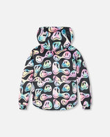 Back view of Deux par Deux two-piece kids’ snowsuit with suspenders