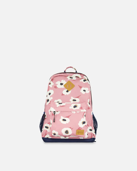 Backpack Pink Printed Off White Flowers | Deux par Deux | Jenni Kidz