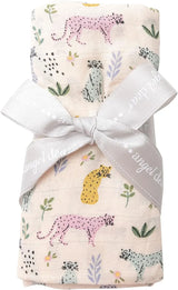 Bamboo Muslin Swaddle Blanket - Pink Leopard | Angel Dear | Jenni Kidz