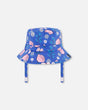 Beach Hat Royal Blue Printed Pink Lemon | Deux par Deux | Jenni Kidz