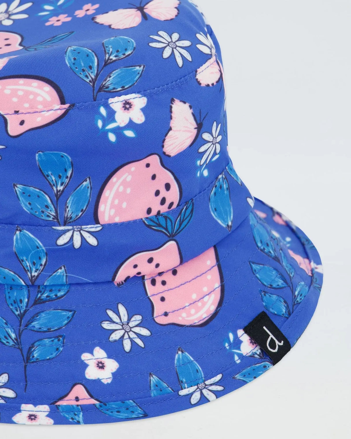Beach Hat Royal Blue Printed Pink Lemon | Deux par Deux | Jenni Kidz
