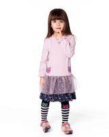 Bi-Material Dress Dusty Pink | Deux par Deux | Jenni Kidz