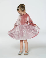 Bi-Material Long Sleeve Dress Light Pink | Deux par Deux | Jenni Kidz