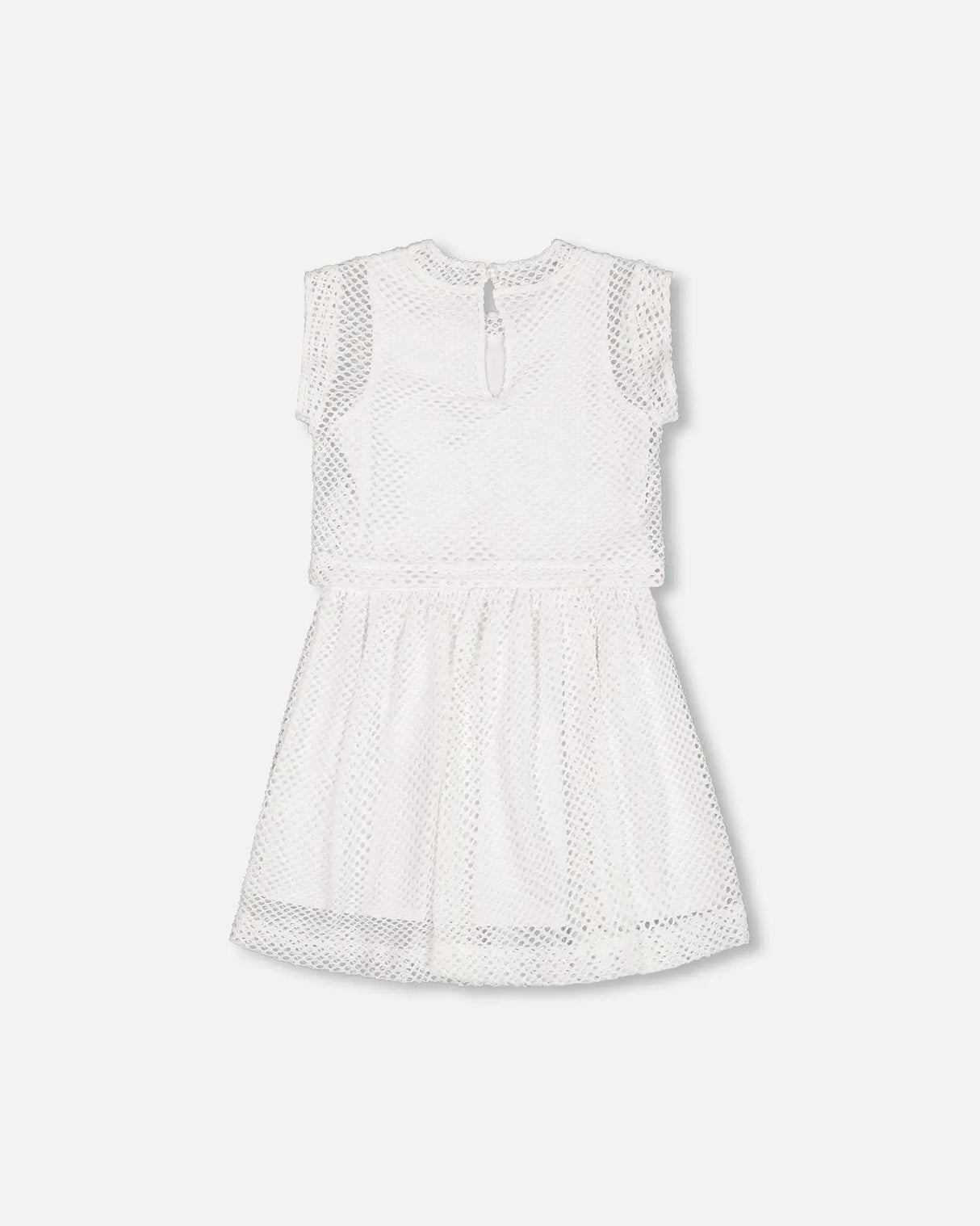 Bi-Material Mesh And Organic Cotton Dress Snow White | Deux par Deux | Jenni Kidz