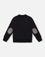 Bi-Material Zip Front Jacket Gray And Black Plaid | Deux par Deux | Jenni Kidz