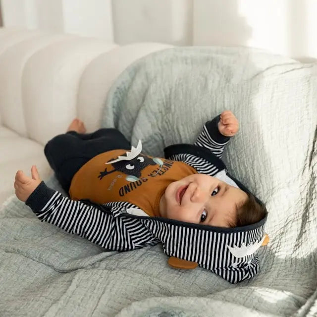 Buy Boys Baby Brown Long Sleeve Jogger Cardigan Set Dirkje