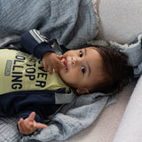 Boys Baby Cardigan Shirt And Sweatpants Blue Green Vellow | Dirkje | Dirkje | Jenni Kidz