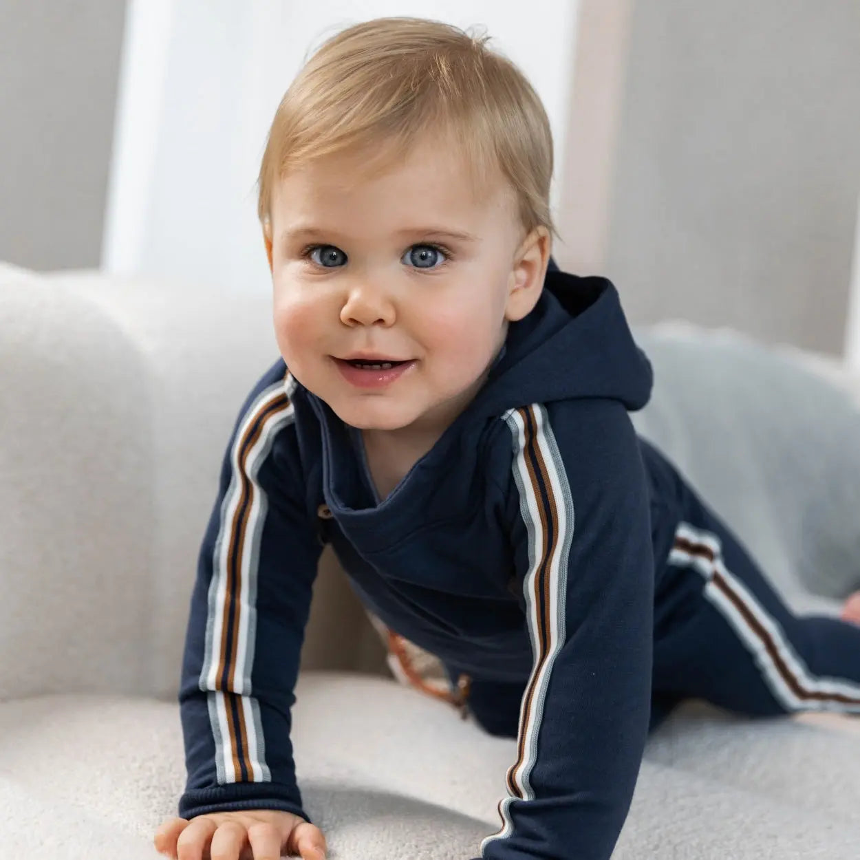 Boy in blue outlet hoodie