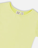 Bright Shiny Rib T-Shirt Lime | Deux par Deux | Jenni Kidz