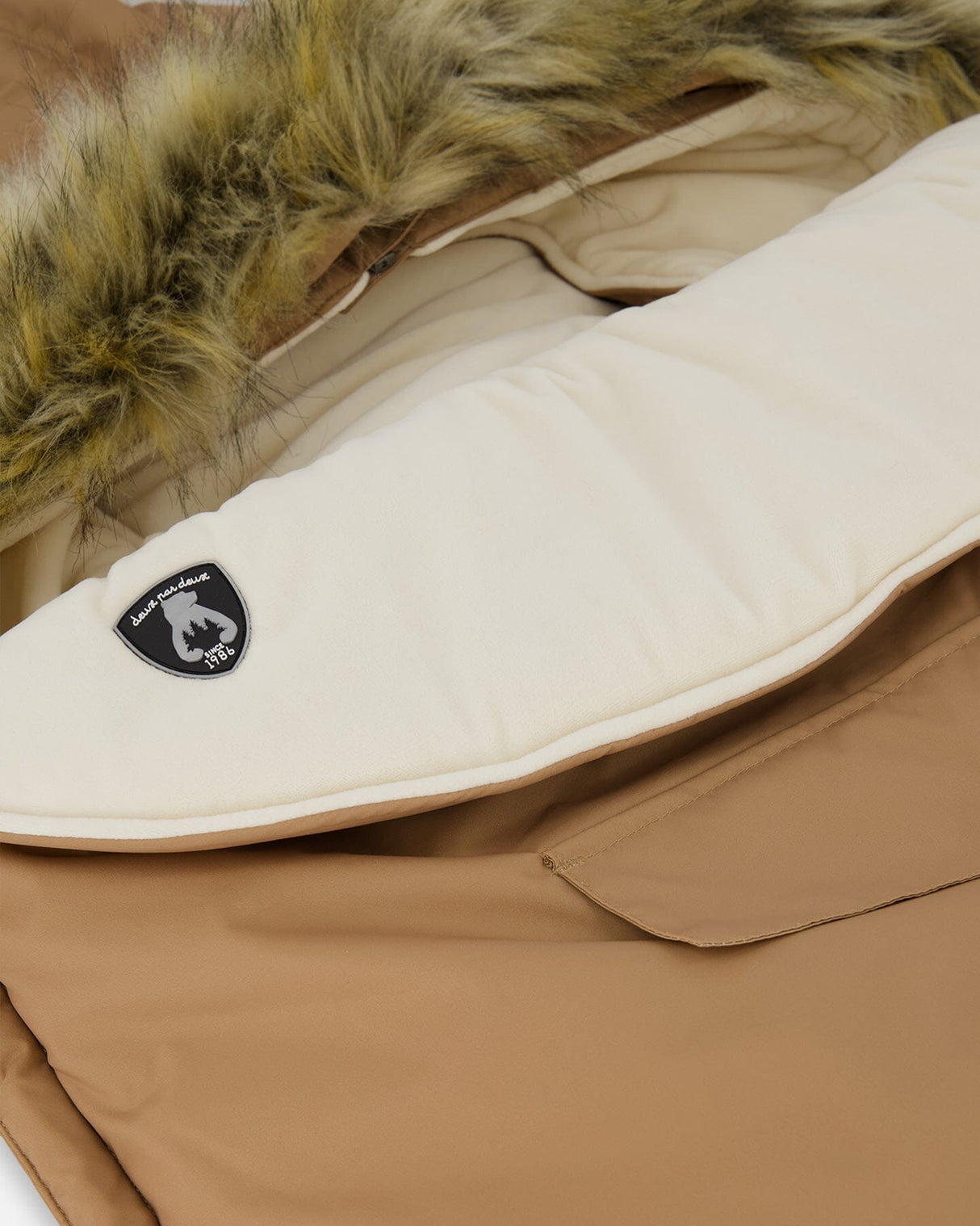 baby bunting bag with adjustable waist and side zippers