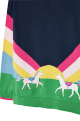 Miranda Crewneck Sweater - Rainbow Horse  | Joules - Jenni Kidz