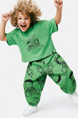 40Th Anniversary Printed Poplin Pant Green-3