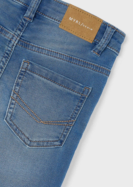 Close-up of pocket stitching on Mayoral jeans