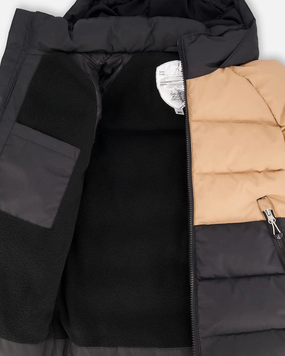 Colorblocked Puffy Coat Black | Deux par Deux | Jenni Kidz