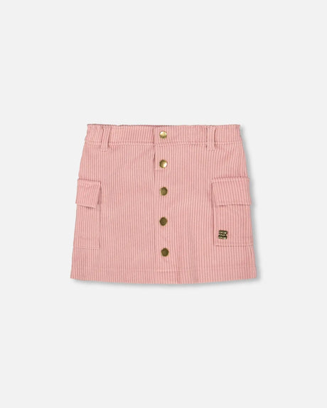 Corduroy Skirt With Cargo Pockets Dusty Pink | Deux par Deux | Jenni Kidz