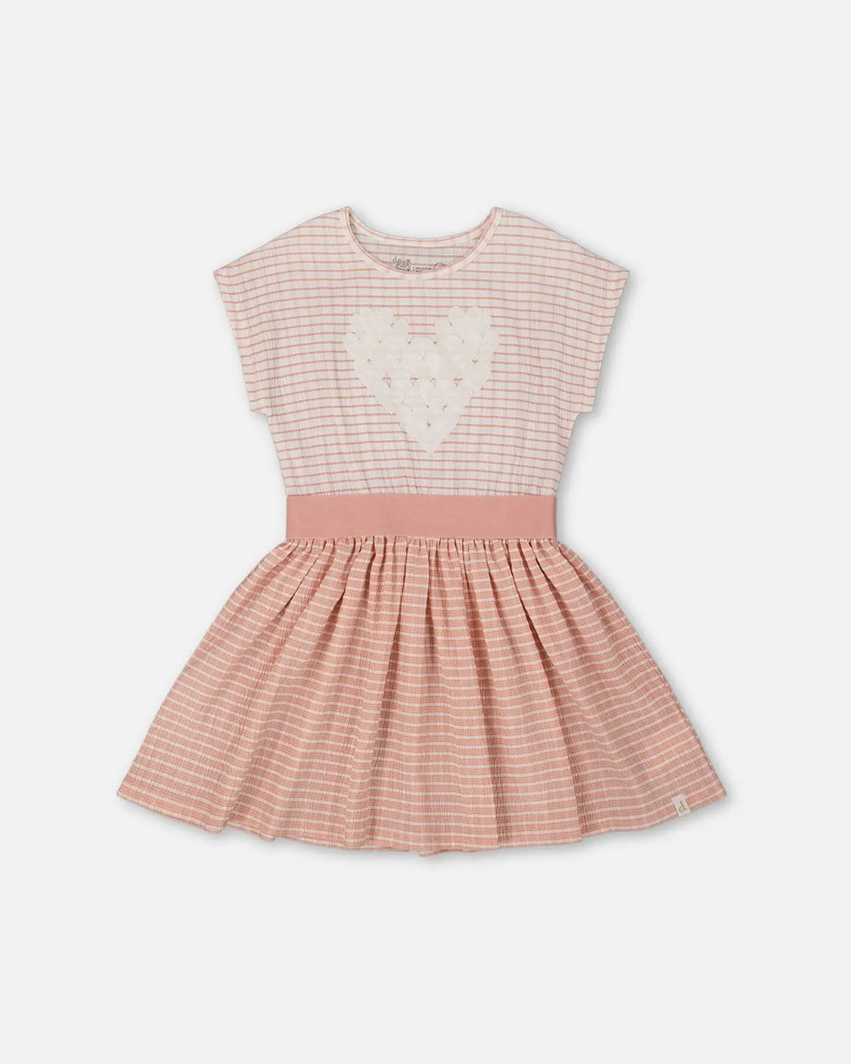 Crinkle Dress With Applique Light Old Pink | Deux par Deux | Jenni Kidz