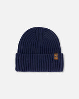 Cuffed Knit Hat Navy Blue | Deux par Deux | Jenni Kidz