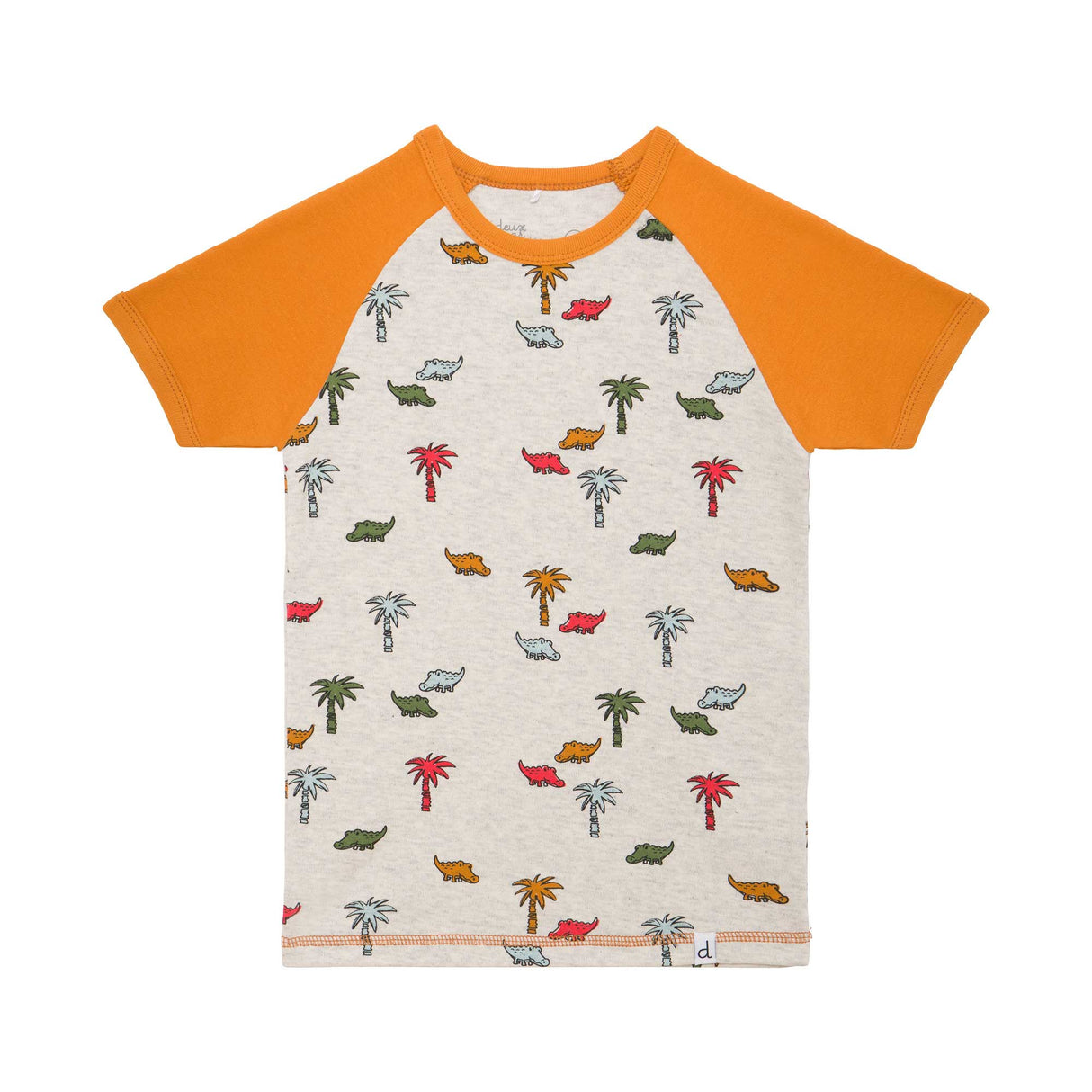 Organic Cotton Two Piece Pajama Set Oatmeal Print-1