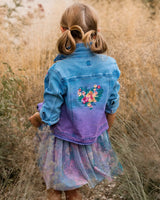 Denim Jacket With Embroidery Floral Jeans Blue | Deux par Deux | Jenni Kidz