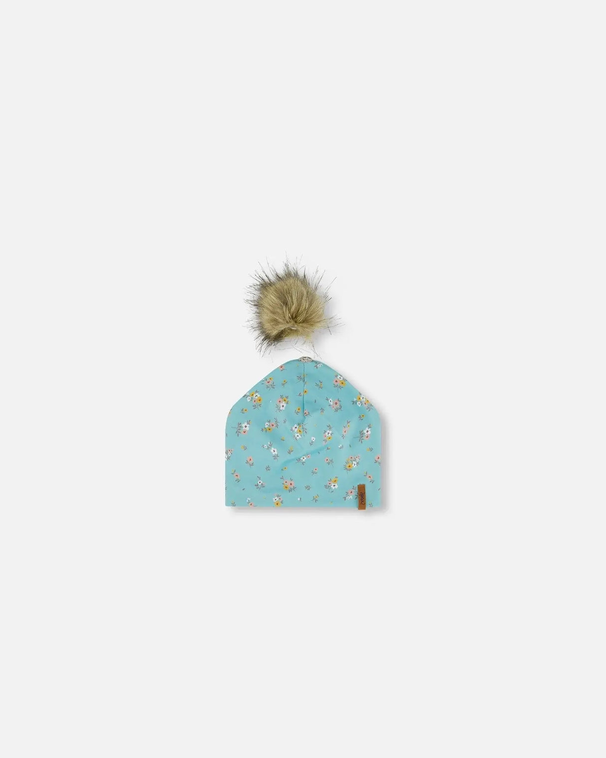 Detachable Pompom Hat Blue Little Flowers Print | Deux par Deux | Jenni Kidz