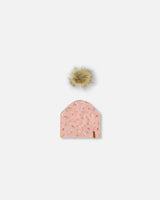 Detachable Pompom Hat Pink Little Flowers Print | Deux par Deux | Jenni Kidz
