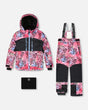 Deux par Deux TEKNIK multicolor leopard & zebra snowsuit – jacket and pants set front view