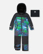 Deux par Deux one-piece Teknik snowsuit Aurora Borealis – front view PrimaLoft