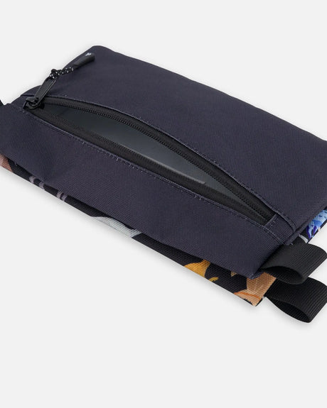 Double Pencil Case Black Dinosaur Print | Deux par Deux | Jenni Kidz