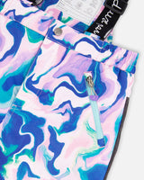 Two Piece Snowsuit Marbled Print With Colorblock - Jenni Kidz
