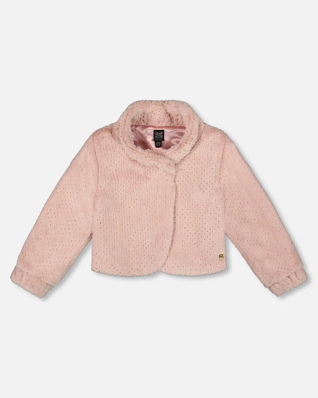 Fake Fur Short Jacket Pink | Deux par Deux | Jenni Kidz