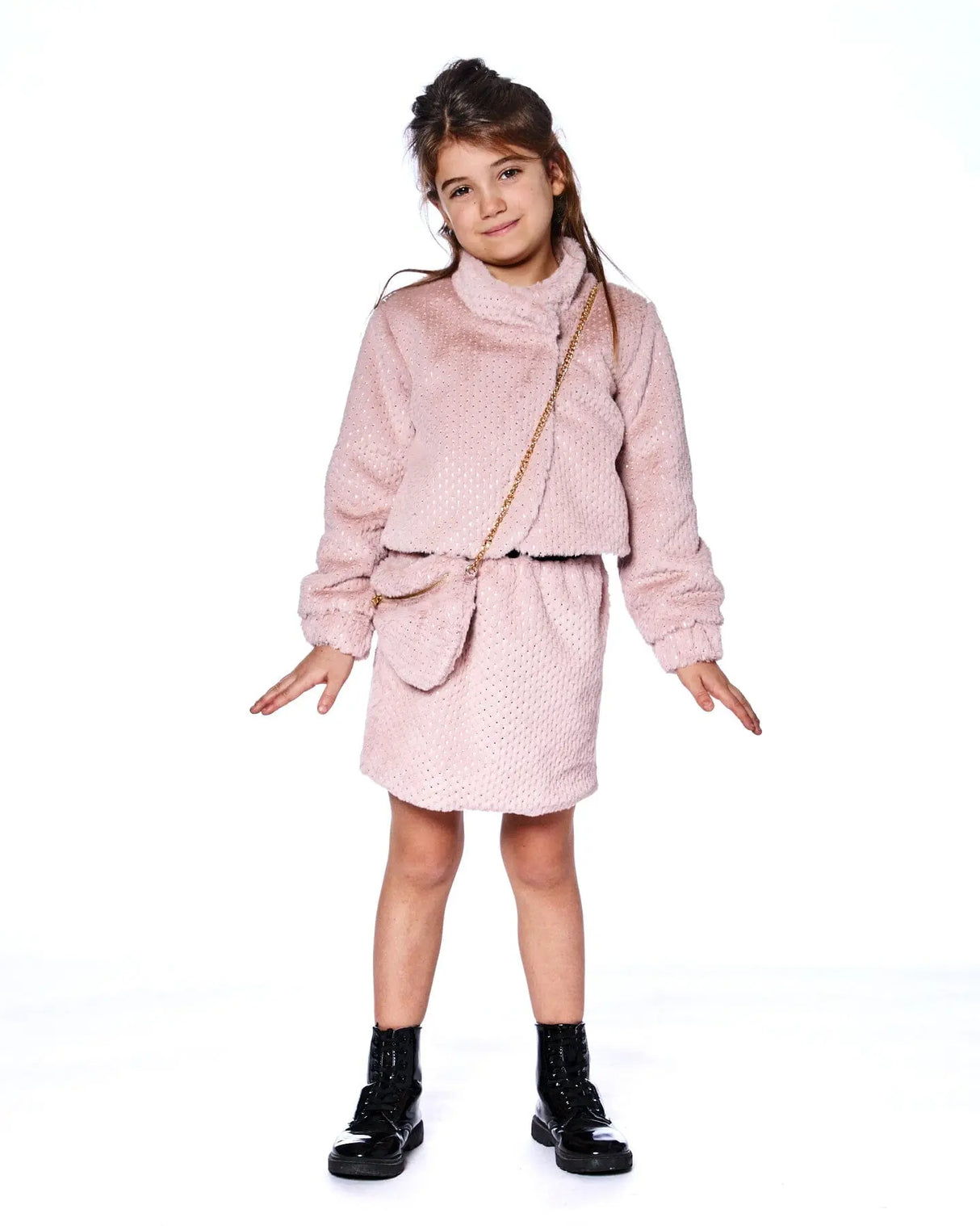 Fake Fur Short Jacket Pink | Deux par Deux | Jenni Kidz