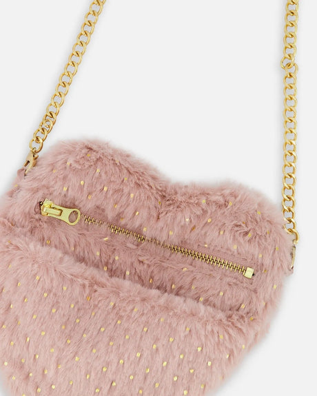Fake Fur Shoulder Bag Dusty Pink | Deux par Deux | Jenni Kidz